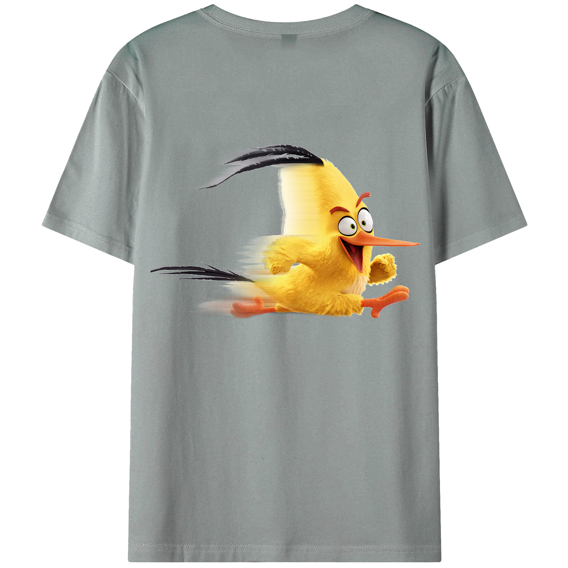 （画像用） Angry Birds アングリーバード 綿100％ メンズ半袖Tシャツ（バックプリント） 通気性